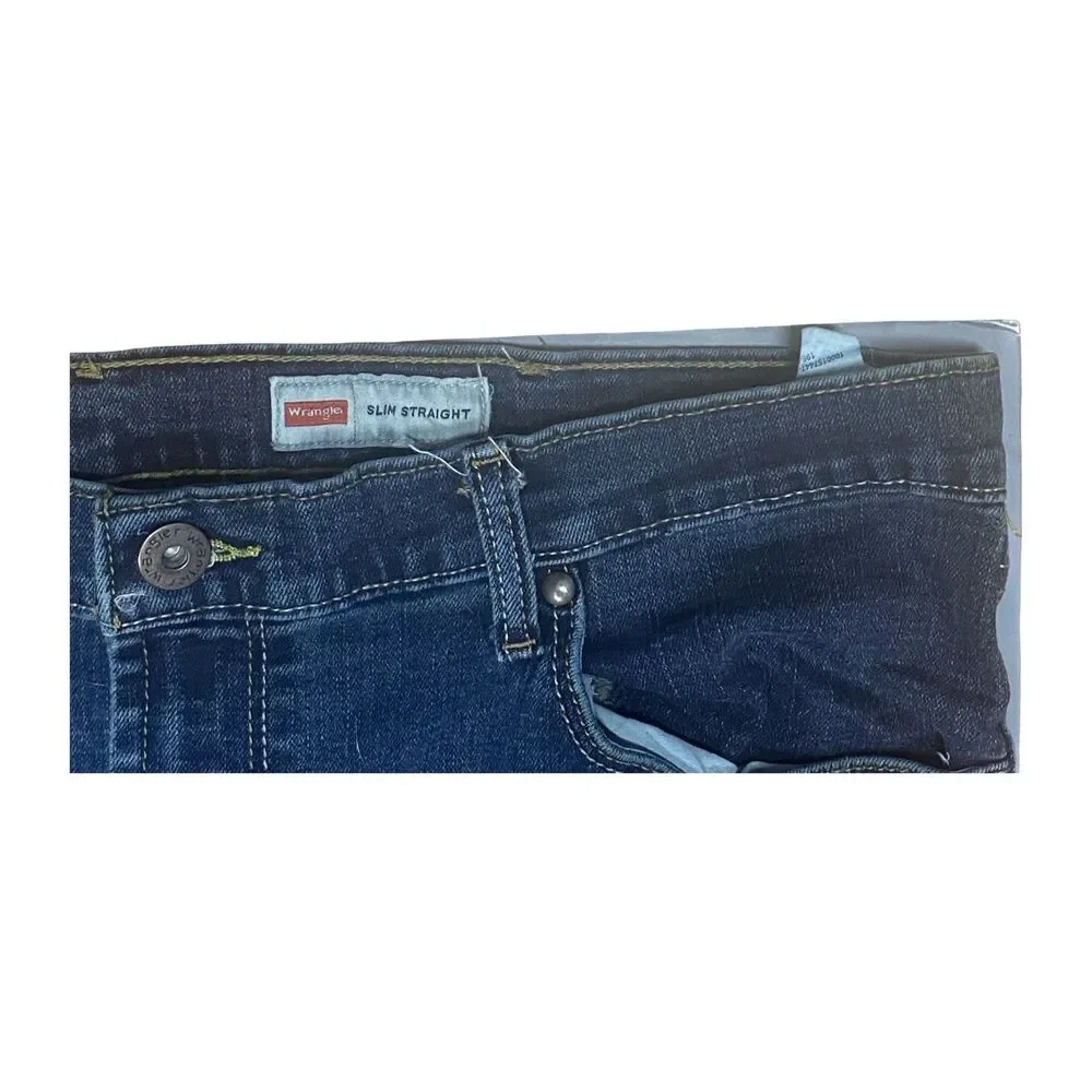 Wrangler Men's Slim Straight Blue Denim Jeans 38x32